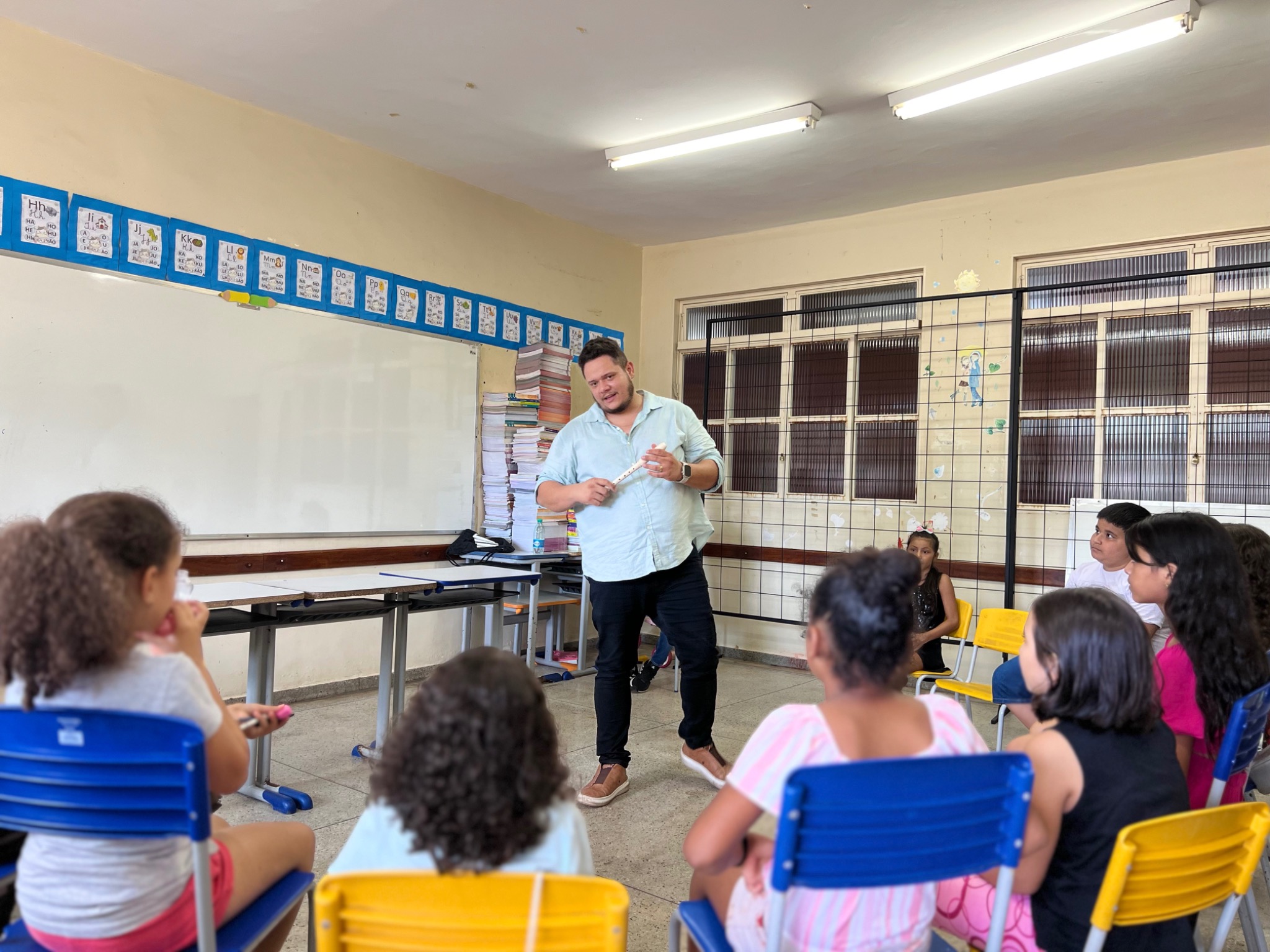 Aula do Projeto Música na Escola